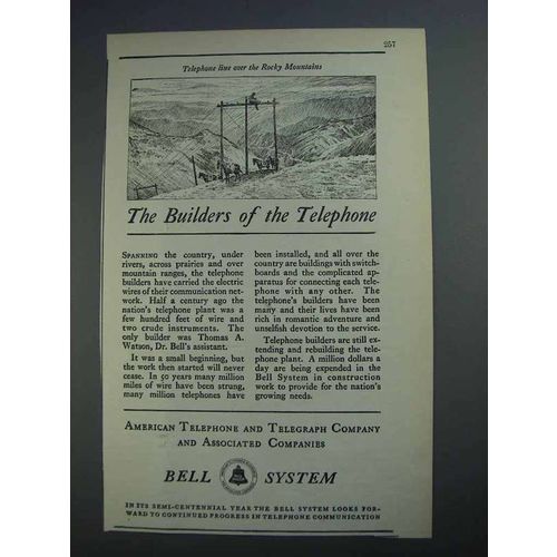 1926 Bell Telephone Ad - The Builders of the Telephone