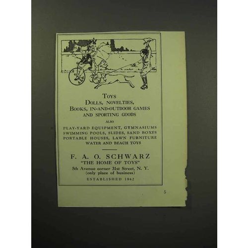 1930 F.A.O. Schwarz Toy Store Ad - Toys, Dolls, Games
