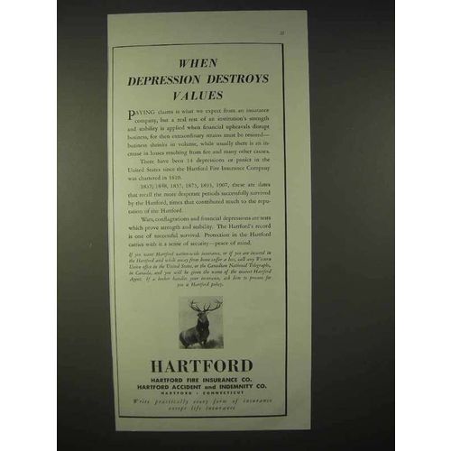 1935 Hartford Insurance Ad - Depression Destroys