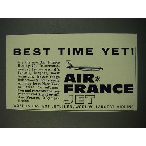 1960 Air France Ad - Best Time Yet