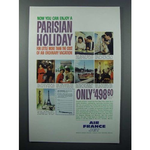 1960 Air France Ad - Enjoy a Parisian Holiday