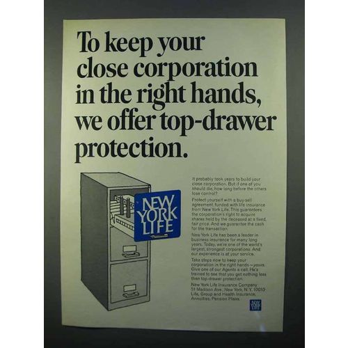 1968 New York Life Ad - We Offer Top-Drawer Protection
