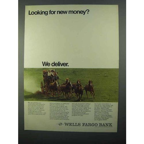 1968 Wells Fargo Bank Ad - Looking for New Money?