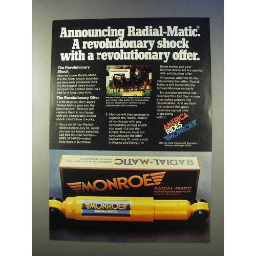 1977 Monroe Radial-Matic Shocks Ad - Revolutionary