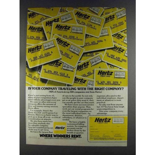 1980 Hertz Rent-a-Car Ad - Traveling with Right Company