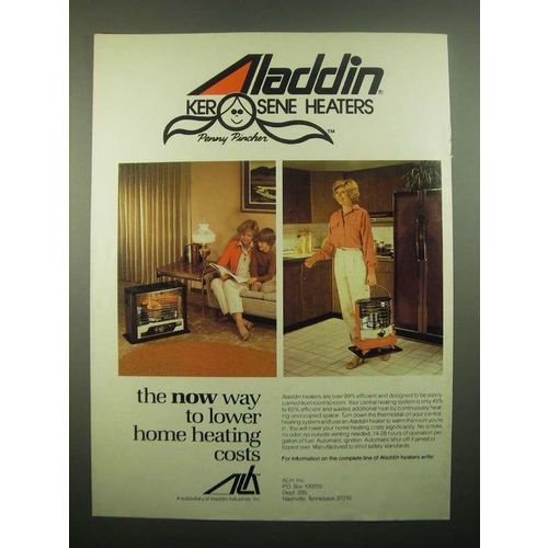 1980 Aladdin Kerosene Heaters Ad - The Now Way to Lower Heating Costs
