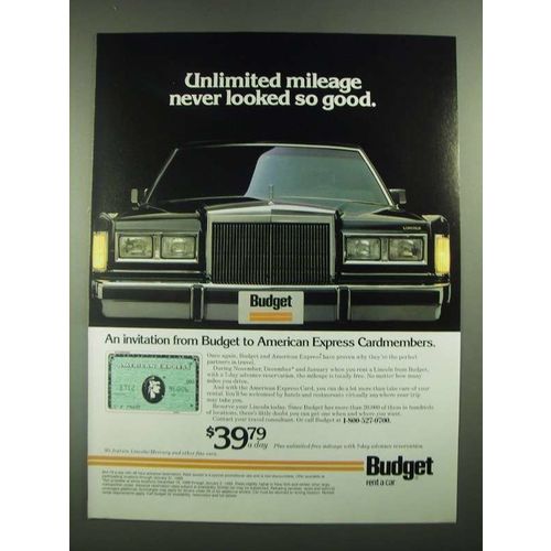 1988 Budget Rent a Car Ad - Unlimited Mileage Never Looked so Good