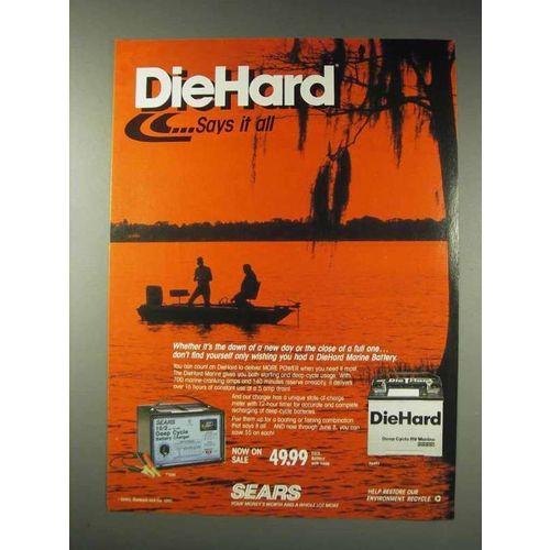 1991 Sears DieHard Deep Cycle RV/Marine Battery Ad