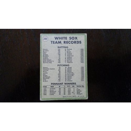 1971 Topps Card # 289 Chicago White Sox Team Card Good (2)