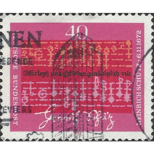 GERMANY, Heinrich Schütz 1585-1672, violet 1972, 40pf, #2