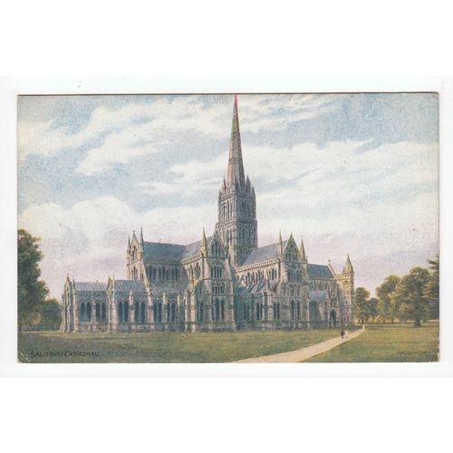 Salisbury Cathedral Wiltshire A R Quinton Art Postcard 1548