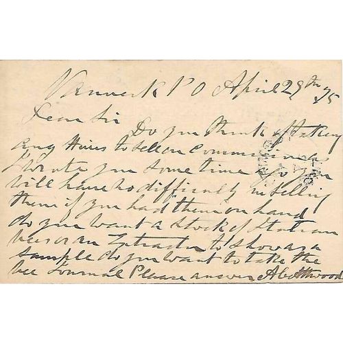 Canada Postal Card, Varnnerk P.O. London Ontario to Grimsby ONT 1875