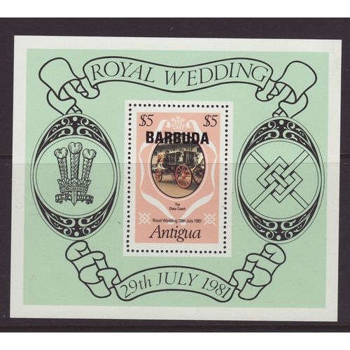 Barbuda 1981 SG 572-4 & MS575 UMM - Royal Wedding (C-849)