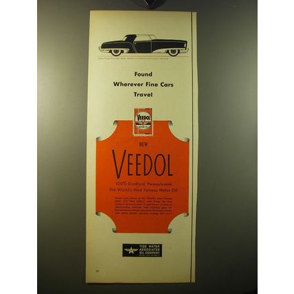 1950 Tide Water Veedol Motor Oil Ad - Sports Coupe by Gustav Jensen