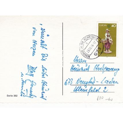 Christmas and New Year Greetings Germany Postcard used VGC