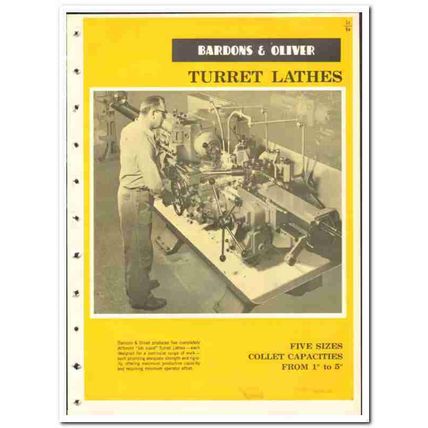 Bardons Oliver Inc 1965 vintage industrial catalog turret lathes