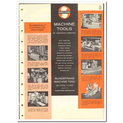 Sundstrand Machine Tool Company 1965 vintage industrial catalog lathes