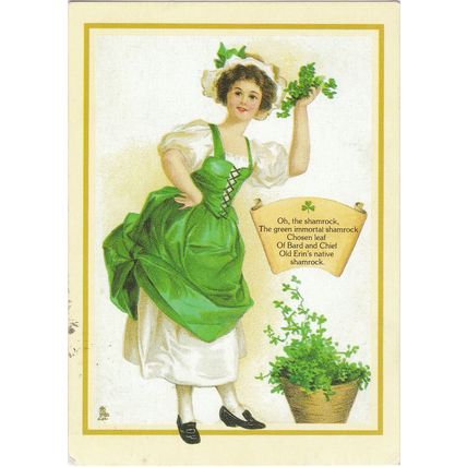 6x4 Continental size printed postcard St Patrick's Day Greetings x5
