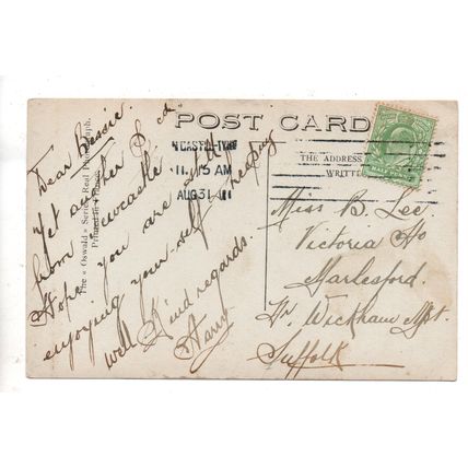 R.P.POSTCARD GRAINGER STREET NEWCASTLE-ON-TYNE NORTHUMBERLAND POSTED 1911 (336)