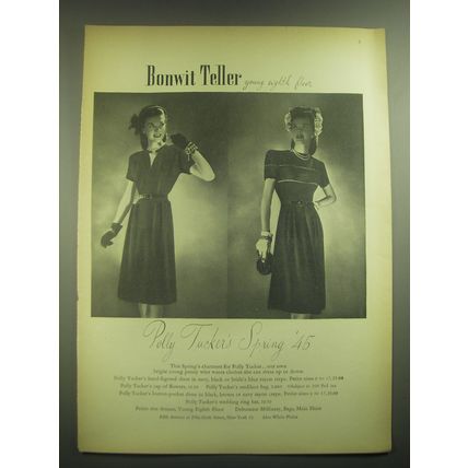 1945 Bonwit Teller Polly Tucker Fashion Advertisement