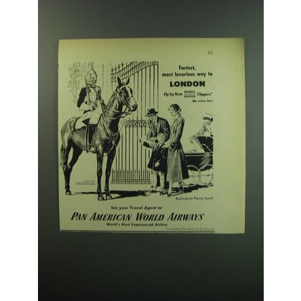 1949 Pan American World Airways Ad - Fastest, most luxurious way to London