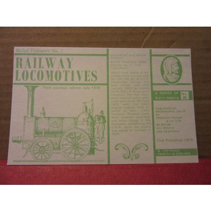 W & L RAILWAY, no 2 STEAM ENGINE collector postcard RAILWAY LOCOMOTIVES no 24 =