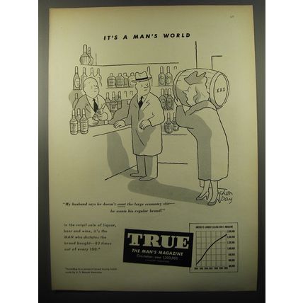 1950 True Man's Magazine Advertisement - cartoon by Chon Day