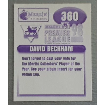 Merlin Premier League 98 David Beckham Manchester United no 360 FOIL