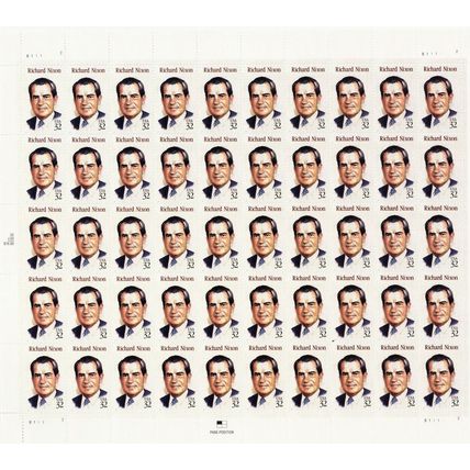 Richard M. Nixon President Sheet of Fifty 32 Cent Stamps Scott 2955