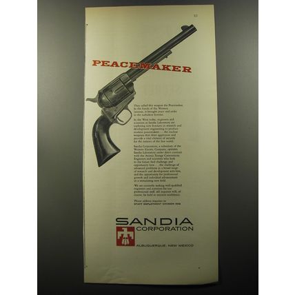 1956 Sandia Corporation Ad - Peacemaker