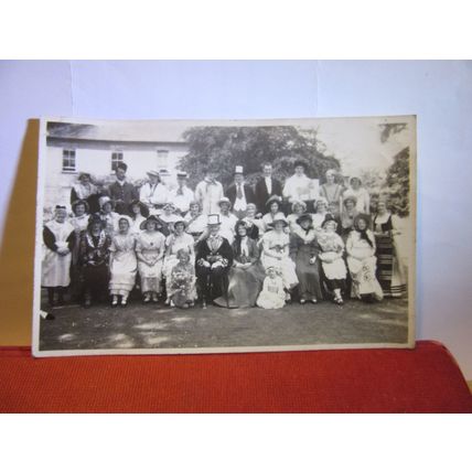 UNKNOWN GROUP fancy dress, village fete? antique? photograph postcard =