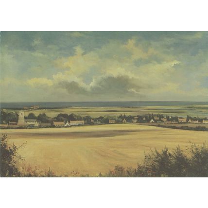Brancaster Norfolk Golf Club On Cloudy Day Painting Postcard