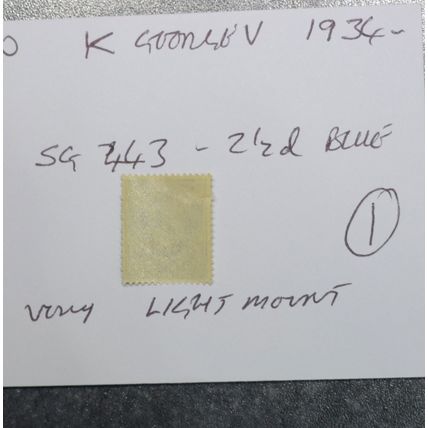 GB STAMPS King George V 2 1/2d very light mount mint 1934 (1)~~L@@K~~