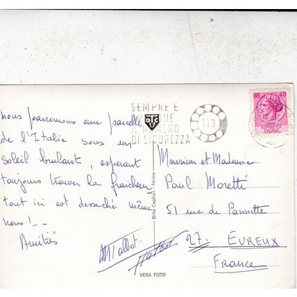 Cuneo Via Mondovi Italy Postcard posted 1970 VGC