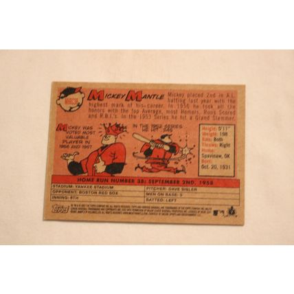 Mickey Mantle 2007 Topps Hertitage 1958 AMERICAN LEAGUE HOME RUN CHAMPION #38