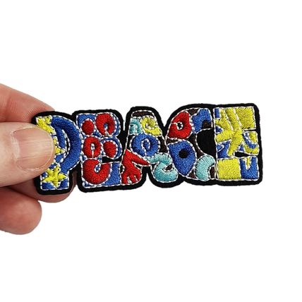 Peace Iron on Embroidered Patches Patch Badge Badges Logo 7.6 cm x 2.8 cm P673