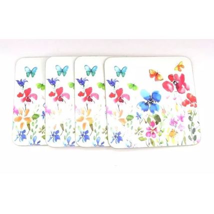 Butterfly Meadow Coasters Lamianted Cork Set of 4 Gift Home Decor Drink Beverage