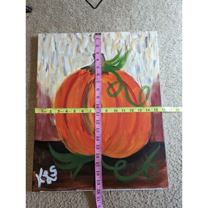 Handmade Pumpkin Canvas Painting