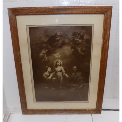 Vintage The Holy Family Print Jesus Mary Joseph Print Framed