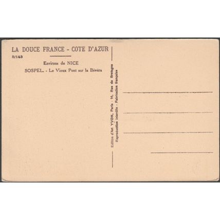 Le Vieux Pont sur la Bévéra, Sospel, c.1930 - Yvon CPA