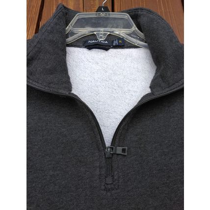 Nautica Men's Pullover Sweat Shirt Charcoal XL Cotton Blend Front Pocket Winter