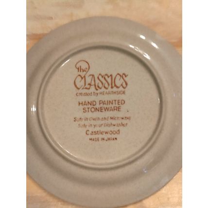 The Classics Hearthside Castlewood Salad Plates 4 Stoneware Hand Painted Flaw