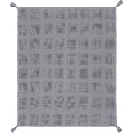 Gray Woven Cotton Solid Color Throw Blanket
