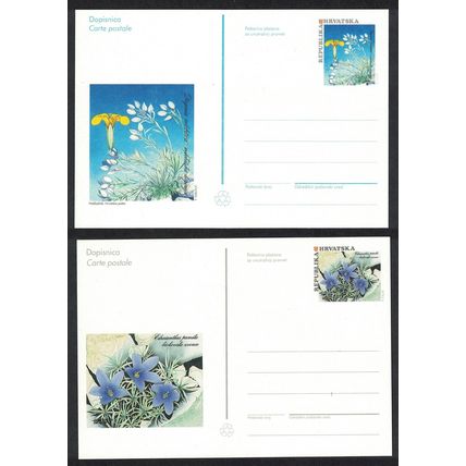 Croatia Flowers 2v Postcards 1992 MNH SG#191-192