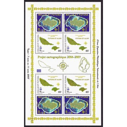 Wallis and Futuna Cartography Sheetlet of 8v 2008 MNH SG#930-931 MI#965-966 KB