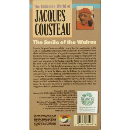 THE SMILE OF THE WALRUS THE UNDERSEA WORLD OF JACQUES COUSTEAU VHS VIDEOTAPE