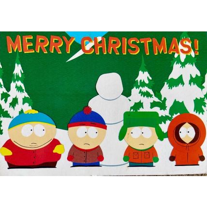 South Park Gang Snowman Christmas Card by Portico RARE