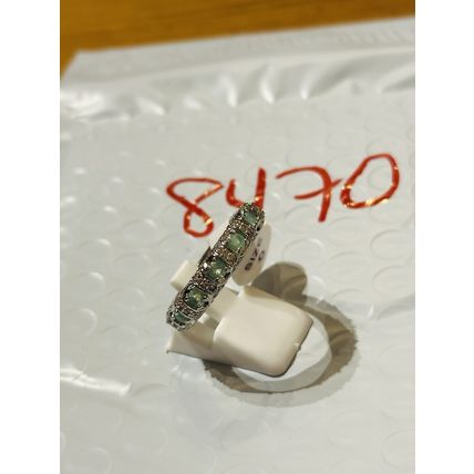 NWT Ring Bomb Party Sz9 RBP Full Wrap Mint Green Rhodium P Band Costume Jewelry