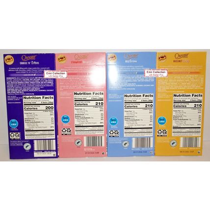Choceur Chocolate Crisp Bar Crème, N’ Creme, Hazelnut, Strawberry 7.1oz (4 Bars)
