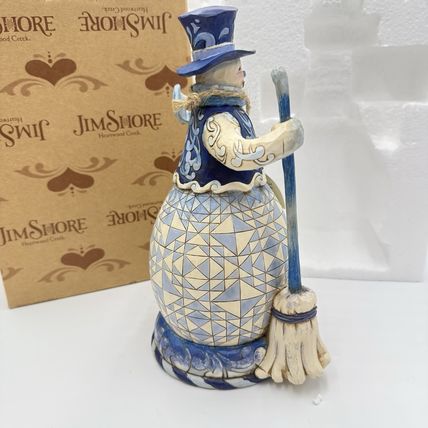 Rare JIM SHORE Blue Snowman"SWEEP AWAY THE WINTER BLUES" #4019787 Figurine 2010